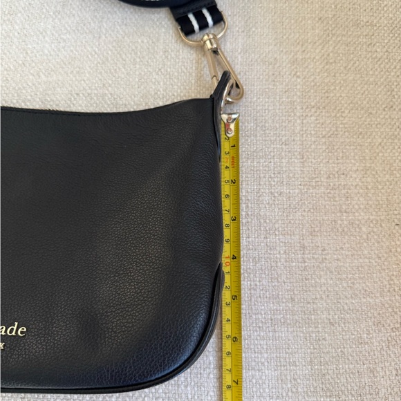 Kate Spade Black Crossbody Bag with Striped Strap - New Without Tags - Picture 12 of 13